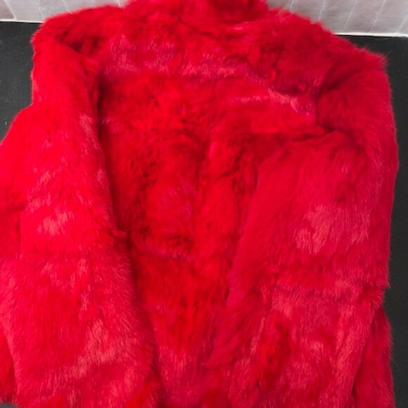 AS NEW MAXIMA WILSONS LEATHER RABBIT FUR LIPSTICK RED JACKET REVERSES NYLON XL - Picture 7 of 7